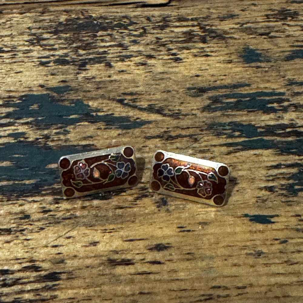 Floral Rectangular Earrings